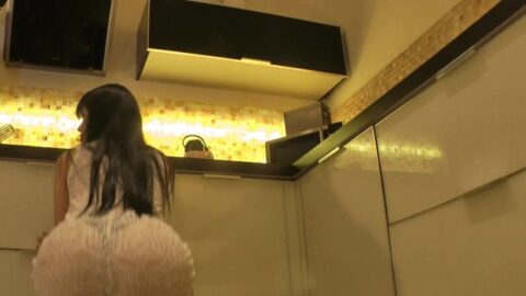 A Transparent Sexy Skirt Shows Hot Amateur Baby Kitchen And Biggia In A Style Dress